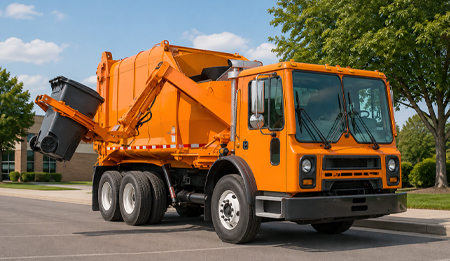 Side loader garbage trucks