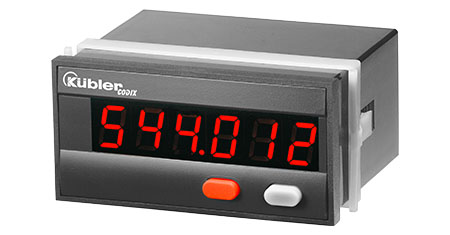 Multifunction display with 96x48 mm DIN housing: Acquisition of pulses, times, frequencies, and positions. LED display.