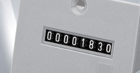 Miniature counter for front panel mounting: 31x20 mm to 45x22 mm front panel cut-out. Electromechanical pulse counters.