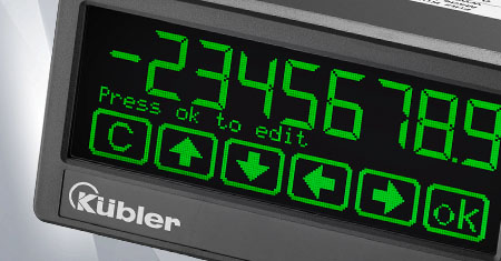 LCD multifunction displays with 96x48 mm DIN housing: Multifunctional for position, pulses, times, frequencies – even reciprocal. Incremental and absolute. Multicolor display.